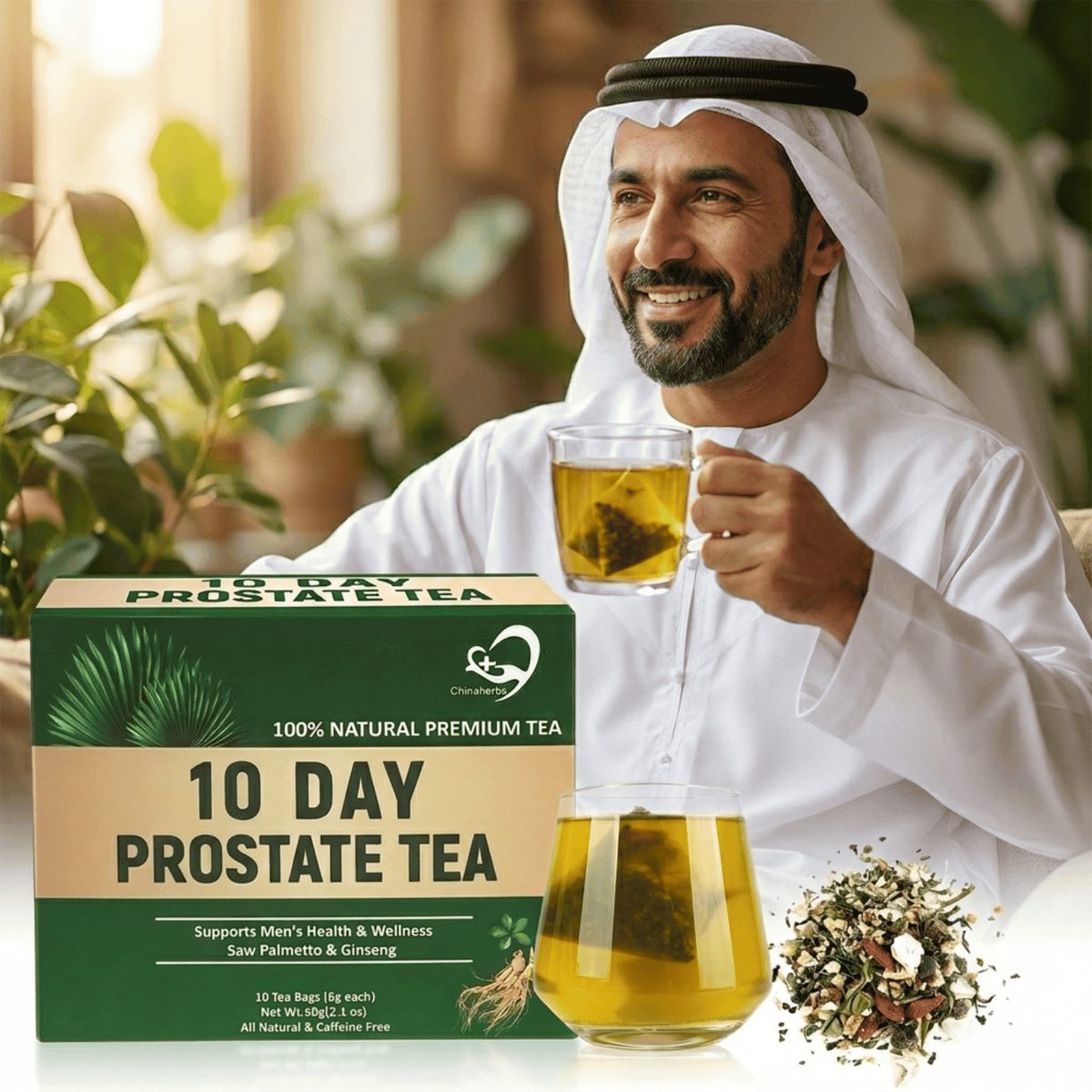 شاي البروستات العشبي بالسبالميتو والجنسنج